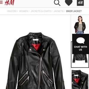 H&M black leather biker jacket